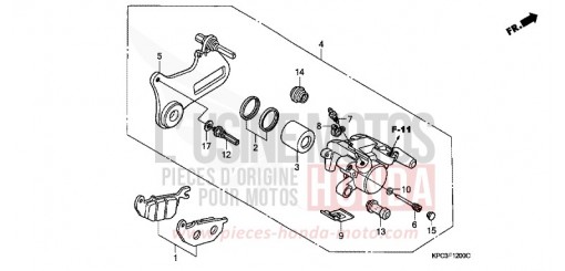 REAR BRAKE CALIPER XL125V2 de 2002